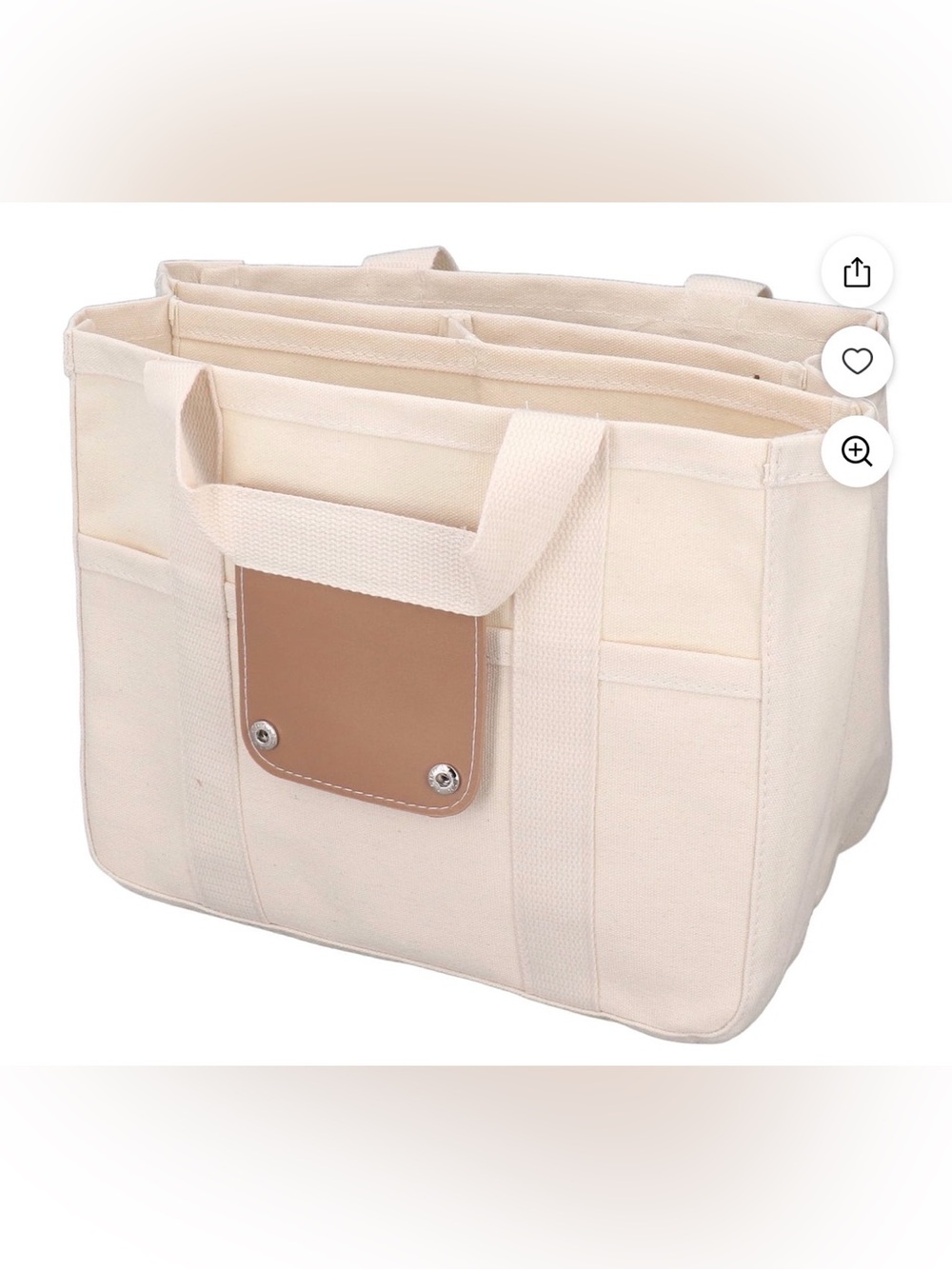 CANVAS CROSSBODY TOTE OR Large Capacity Multi Pocket Handbag INSERT FOR TOTE NEW - Picture 9 of 13